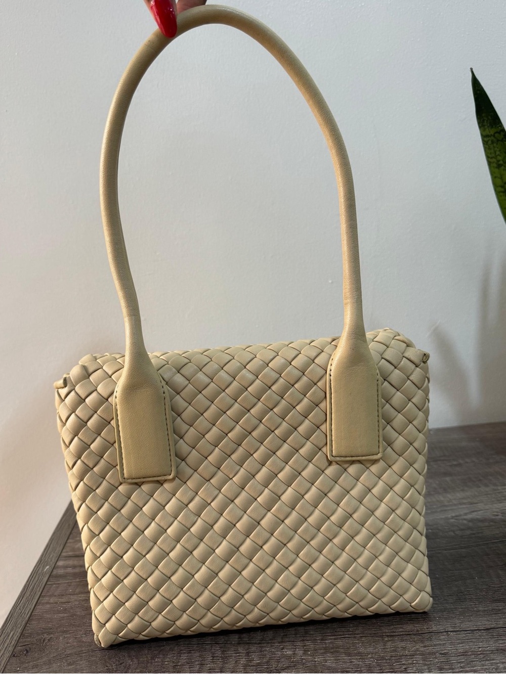 BOTTEGA VENETA Nappa Intrecciato Patti Top Handle Bag - Cream - Picture 12 of 15
